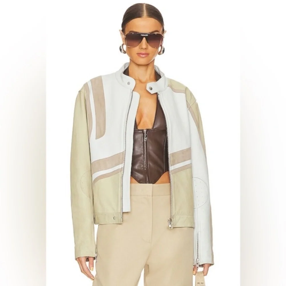 Deadwood Hiro Jacket in White & Beige size 38 NWT - Picture 1 of 11